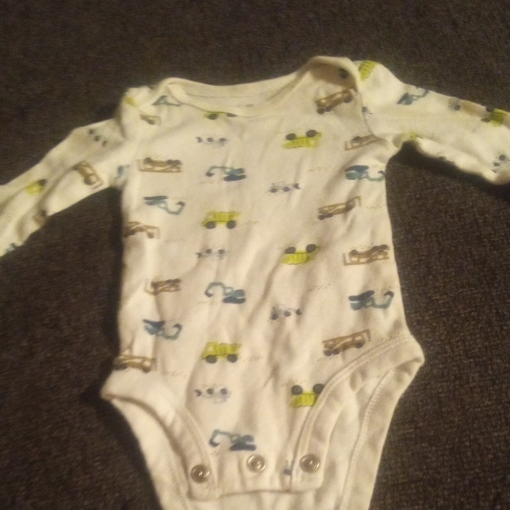 Child of Mine Cream Bodysuit with Vehicle Print